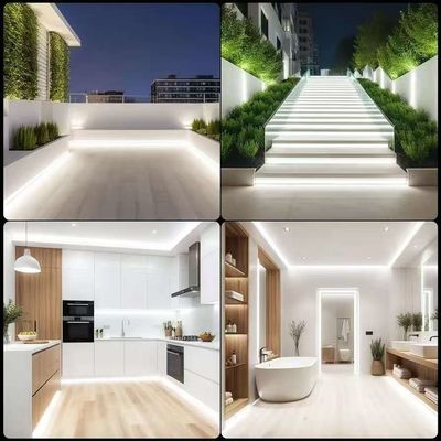 16.5FT / 5 Meter Không có vết silicone LED Channel System Recessed Flexible Tube With Milky White Cover Wider Track Cho đèn LED băng chống nước 12mm USC7 WW