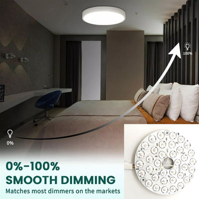High Lumen 230V 15W 110MM 36V 3CCT phụ tùng quạt trần PCB Board Driver Less LED Modules Dimming And Color Adjustment