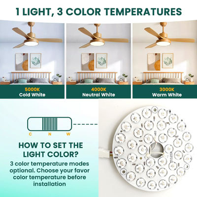 High Lumen 230V 15W 110MM 36V 3CCT phụ tùng quạt trần PCB Board Driver Less LED Modules Dimming And Color Adjustment