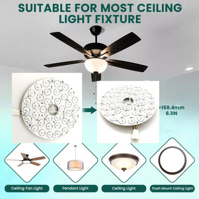 High Lumen 230V 15W 110MM 36V 3CCT phụ tùng quạt trần PCB Board Driver Less LED Modules Dimming And Color Adjustment