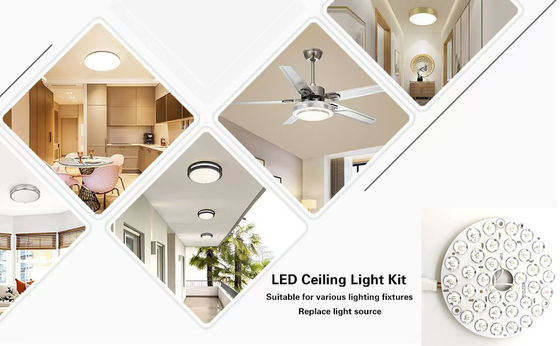 High Lumen 230V 15W 110MM 36V 3CCT phụ tùng quạt trần PCB Board Driver Less LED Modules Dimming And Color Adjustment