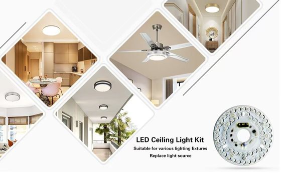5CCT 18W / 24W DIP Switch Quạt đèn trần với sức mạnh phù thủy Thay thế LED Module 120V Quạt trần Panel Retrofit Kit With DOB Modules