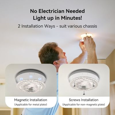 4.92  Đèn đèn LED quạt trần toàn cầu Thay thế quạt trần quạt lắp đặt trần, 18W 3CCT 3000K 4000K 6000K 1500LM CRI90 Giải pháp giá cả phải chăng có thể giảm độ sáng cho Hampton Bay Harbor Breeze Hunter