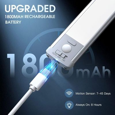 Under Cabinet Lighting,40 LED Rechargeable Battery Operated Motion Sensor Light Indoor  Magnetic Dimmable Closet Lights, Wireless Under Counter Lights for Kitchen, Stairs