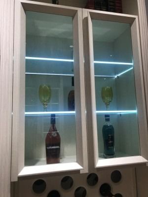 Modern Warm 3500K 900LM Sliver / Black Aluminum Single Glass Shelf Light Đối với kính 6-8MM