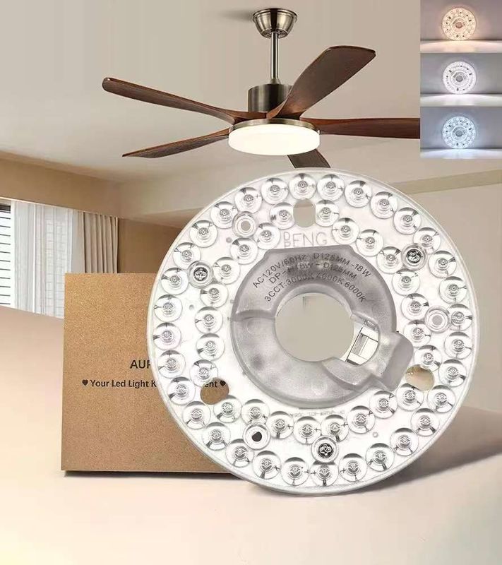 4.92  Đèn đèn LED quạt trần toàn cầu Thay thế quạt trần quạt lắp đặt trần, 18W 3CCT 3000K 4000K 6000K 1500LM CRI90 Giải pháp giá cả phải chăng có thể giảm độ sáng cho Hampton Bay Harbor Breeze Hunter