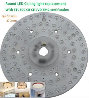270mm thay thế đèn trần LED tròn có thể tắt 120v Nhôm với chứng chỉ FCC,ETL,CB,CE,LVD,EMC