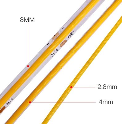 Nhà máy Trung Quốc Ultra-mỏng COB Light Strip 2.8mm/2.7mm/3mm/5mm Mini Light Strip 12V 24V Car Light Strip 480leds 384leds