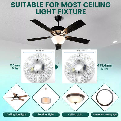 5.3 Ống đèn LED quạt trần toàn cầu Thay thế quạt trần quạt phơi trần, 22W 5CCT 3000K 4000K 6000K 1500LM CRI90 có thể tắt